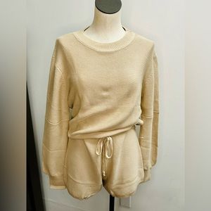 Tan Knit Long Sleeve Set